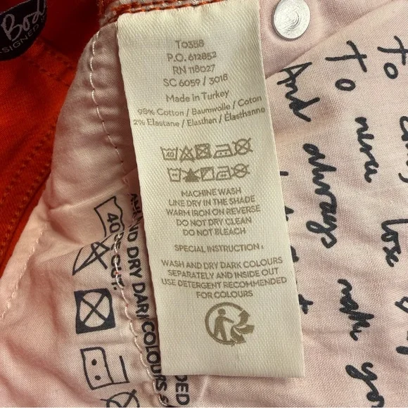 Boden Cambridge Ankle Skimmer Coral Orange Jeans 8L Preppy - Picture 12 of 13